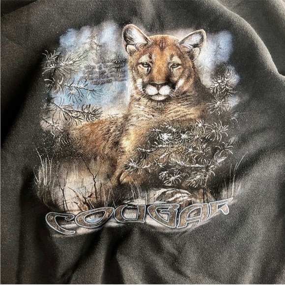 Vintage 80s 90s Delta 50-50 Cougar Single Stitch Crewneck Sweatshirt Black XXL